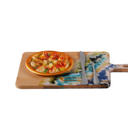 Load image into Gallery viewer, Jeezi Ocean Themed Wood Chopping Board, Resin Art Board, Ocean Wave Cutting Board, Resin Cheese Board With Handle, Charcuterie Board with Unique Painting Handmade Design and Handle, Coastal Tray For Party Decor 10.
